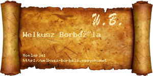 Welkusz Borbála névjegykártya